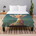 Cute kawaii giraffe plush blanket for animal lovers