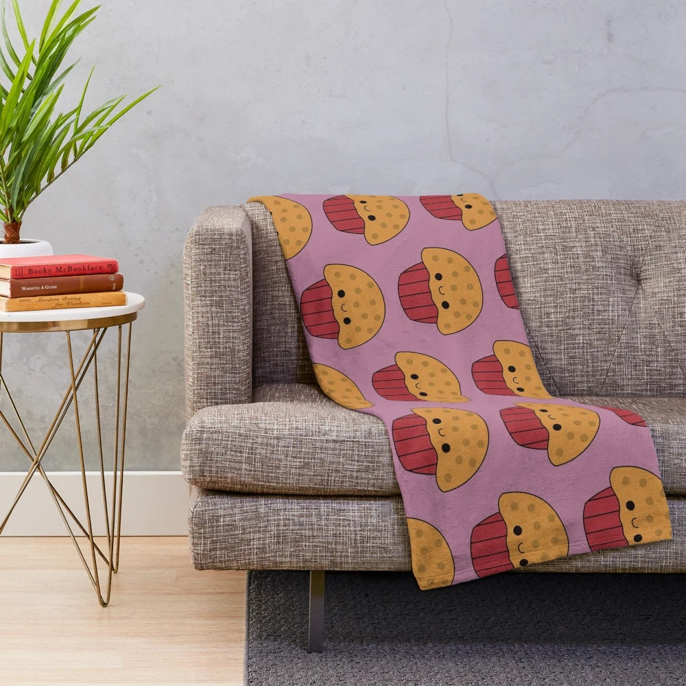 Soft and Huggable Kawaii Muffin Plush Blanket