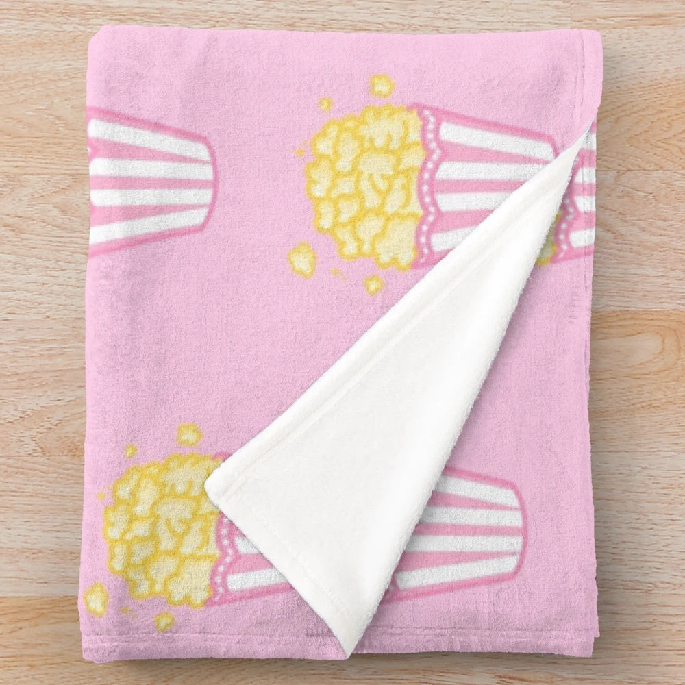 Cute and kawaii popcorn plush blanket for movie lover