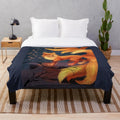 Kitsune plush blanket with a soft, fluffy design