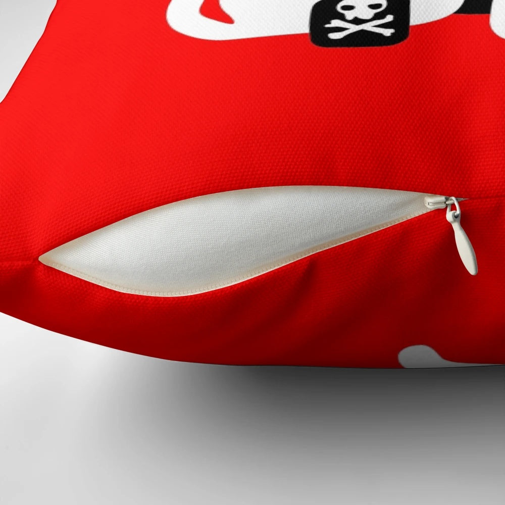 Cute kitten pillow featuring a grim reaper design, perfect for cat owners