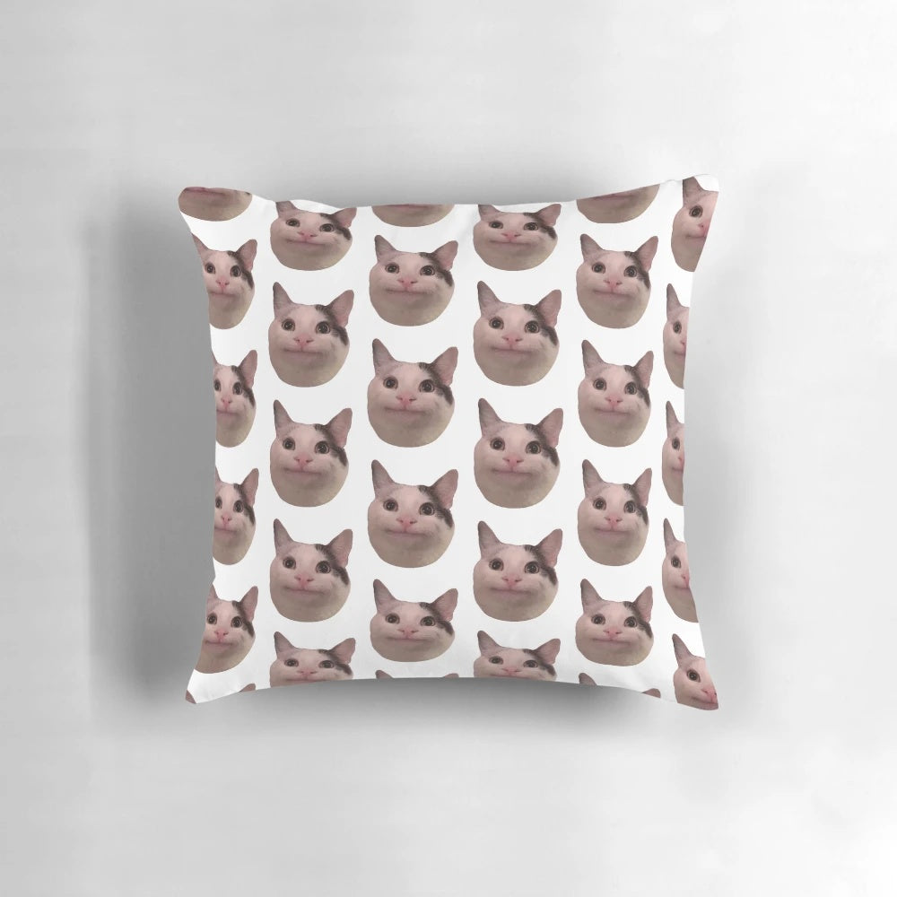 Soft, plush pillow featuring a cute cat wearing sunglasses