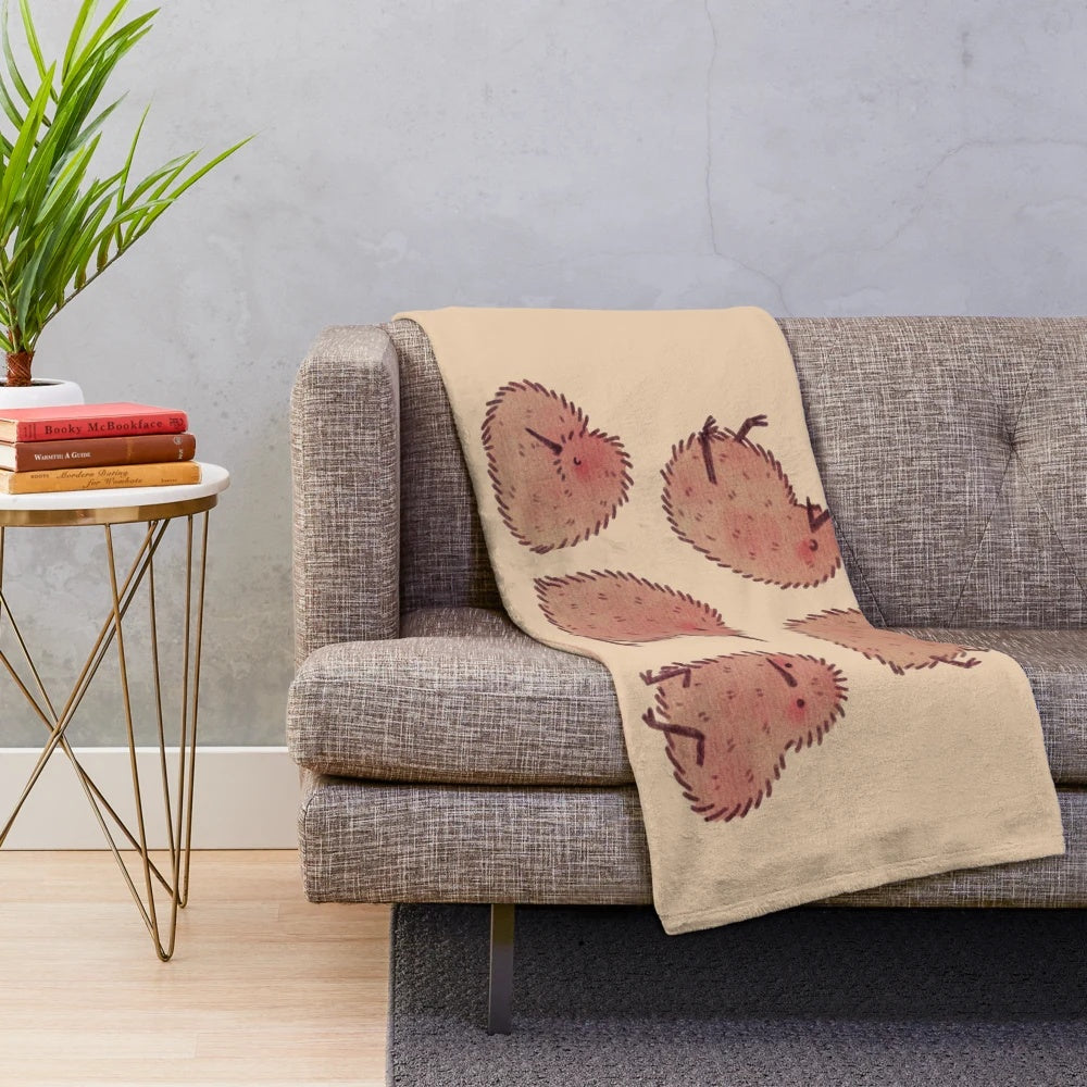 Soft and cozy plush blanket featuring cute kiwi birds, a flightless bird native to New Zealand