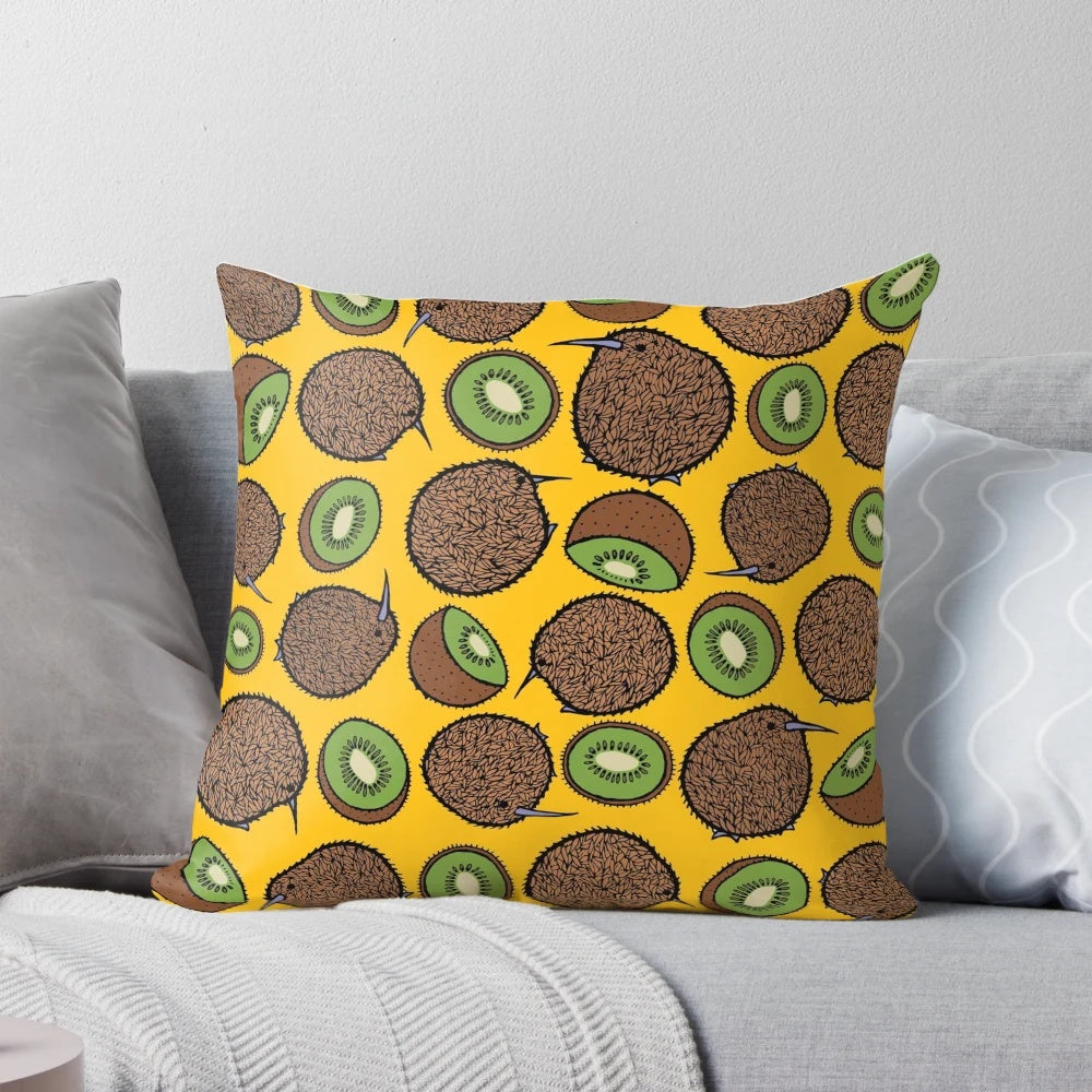 Vibrant Kiwi Print Decorative Throw Pillow for Bedroom, Living Room, and More