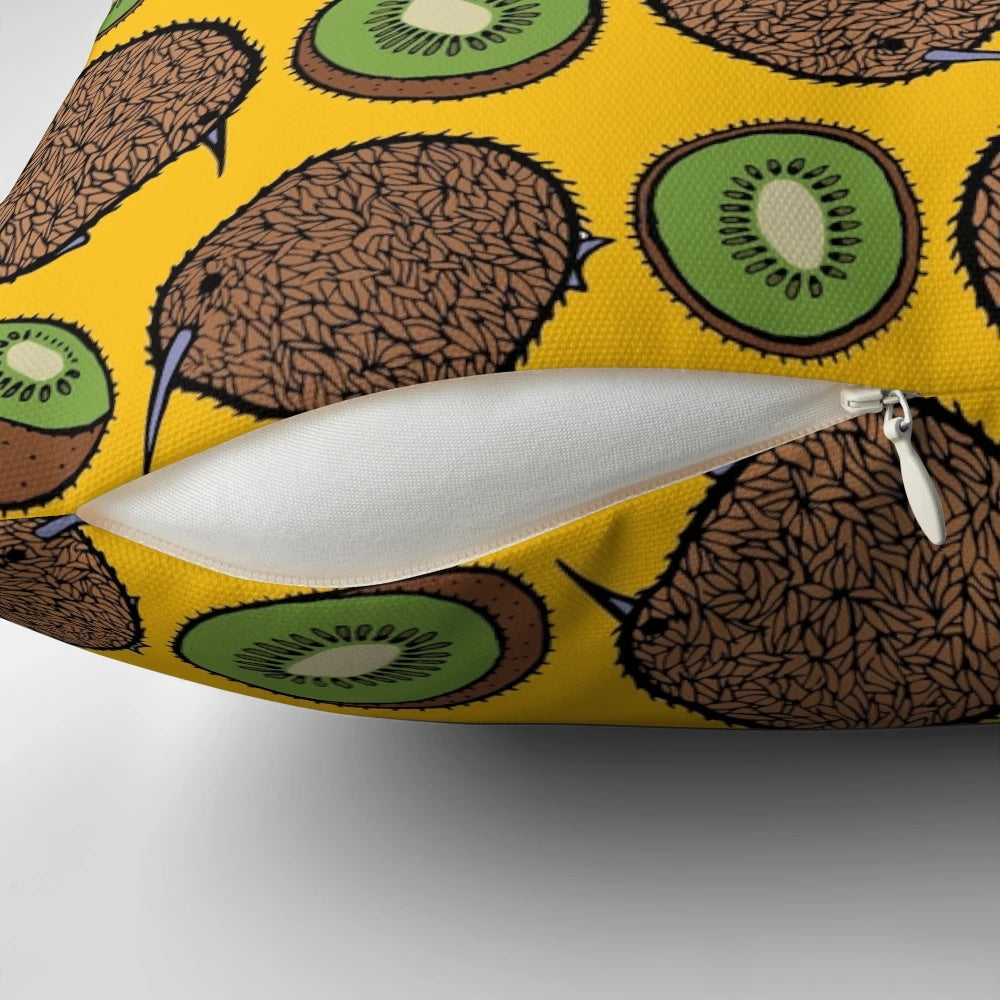Vibrant Kiwi Print Decorative Throw Pillow for Bedroom, Living Room, and More