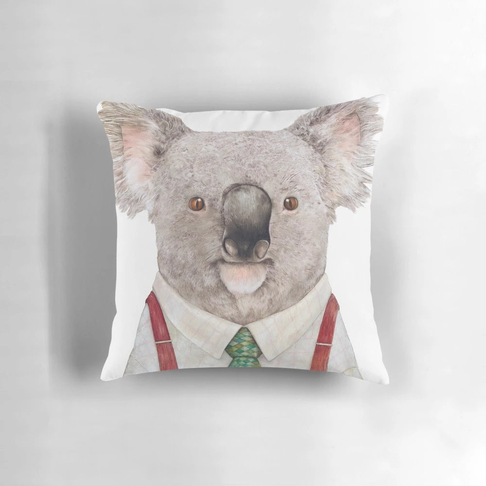 Soft and cuddly koala pillow, perfect for an Australian-themed nursery or home decor