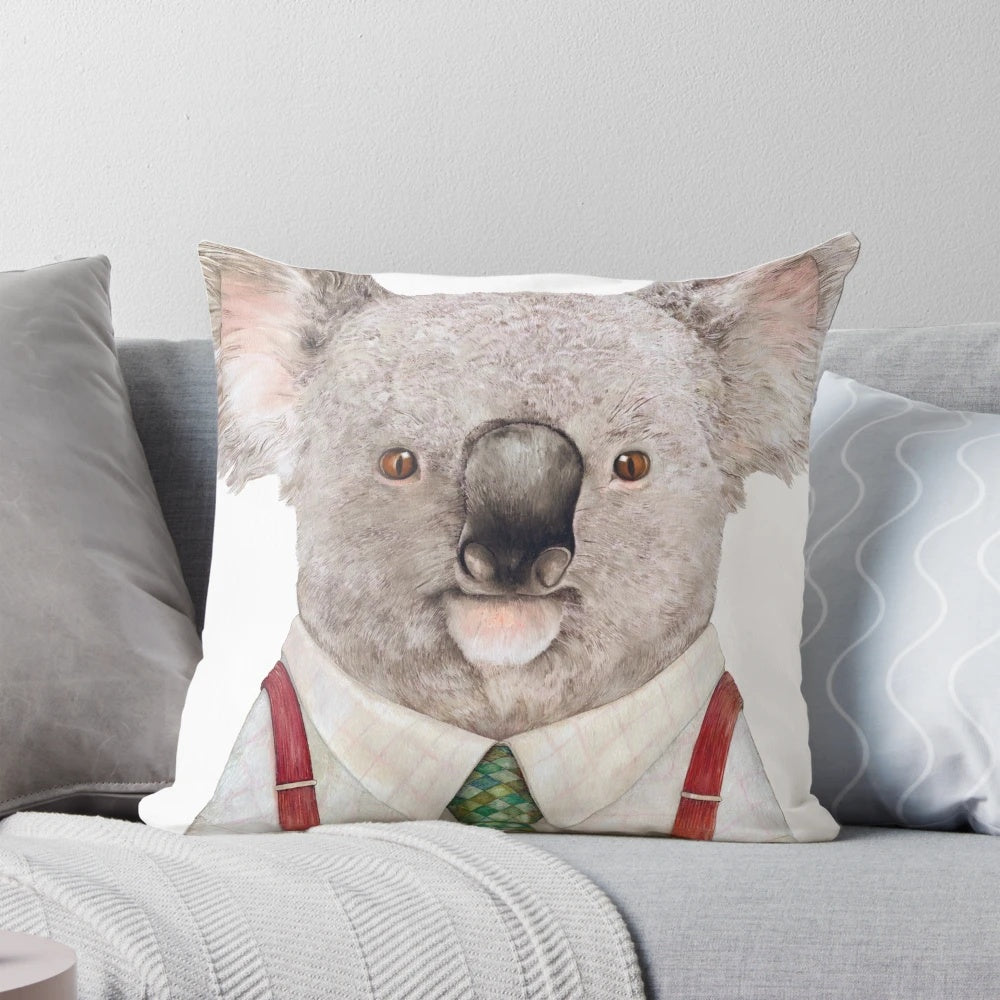 Soft and cuddly koala pillow, perfect for an Australian-themed nursery or home decor