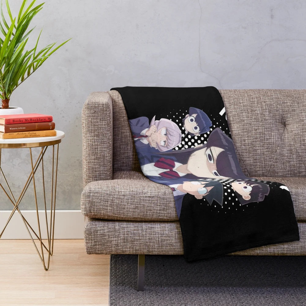 Soft and cuddly Komi San plush blanket with cute character design