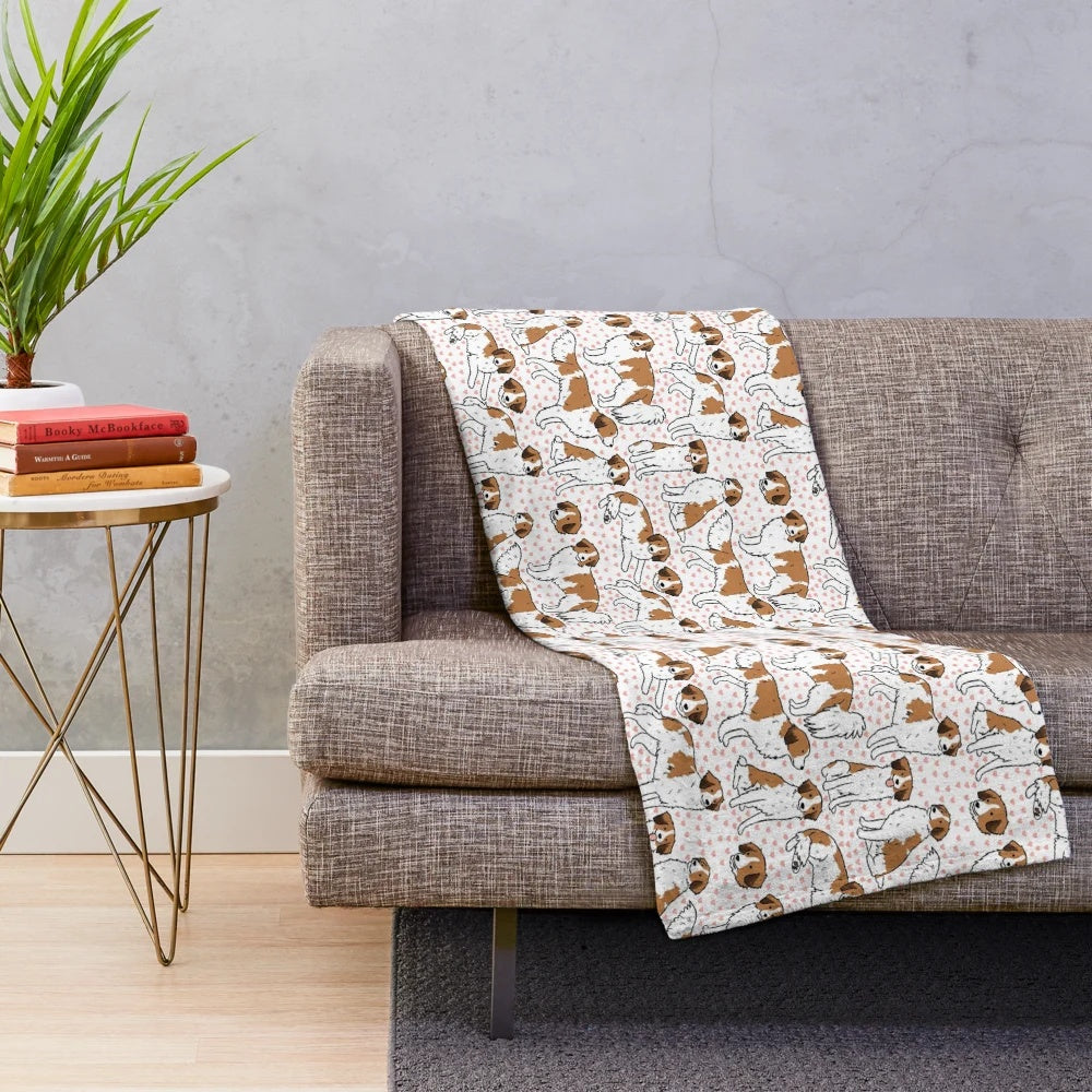 Cozy plush blanket with a cute kooiker dog pattern design