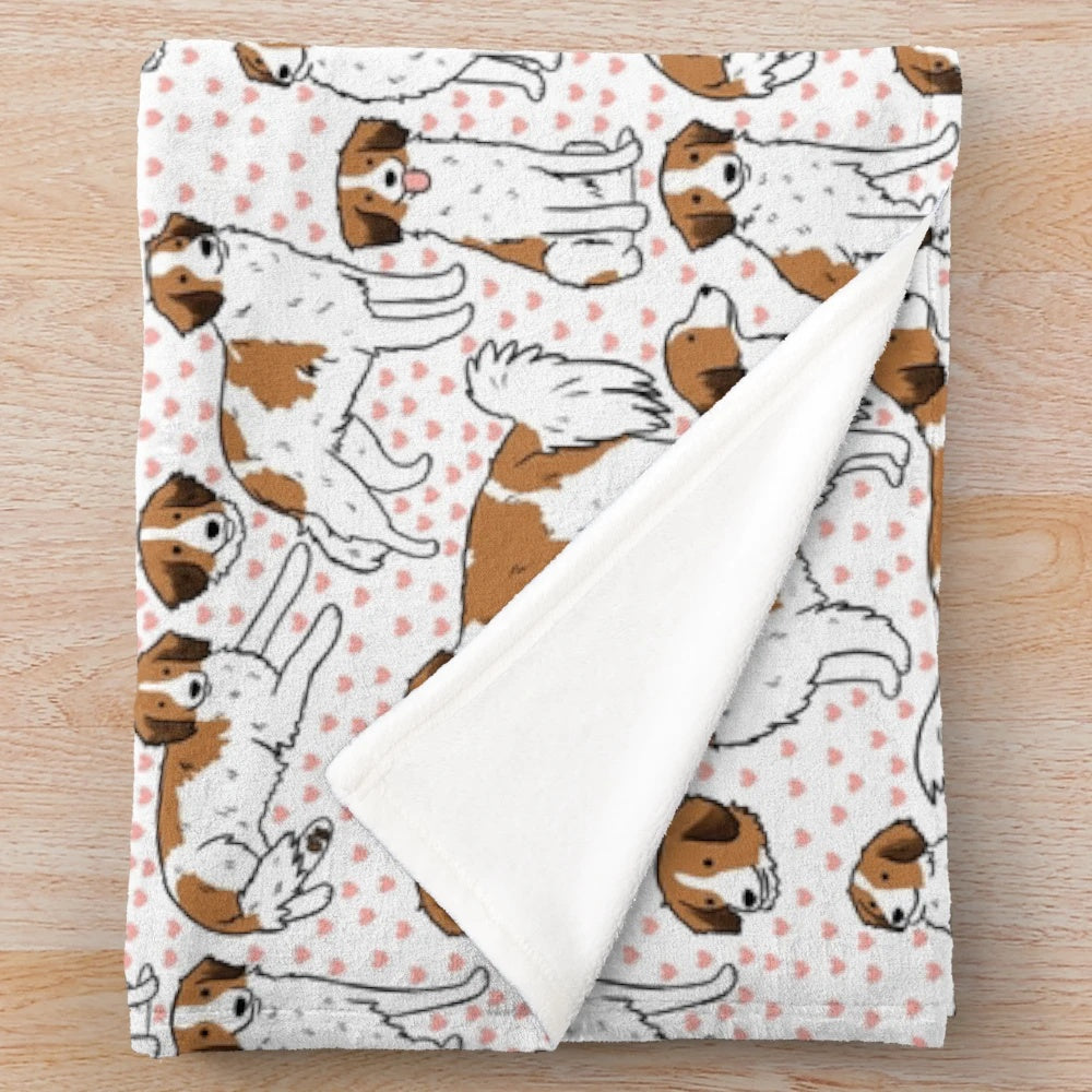 Cozy plush blanket with a cute kooiker dog pattern design