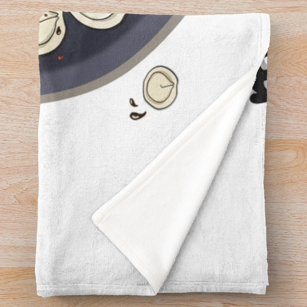 Plush blanket featuring a cute Korean dumpling illustration