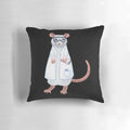 Plush lab rat pillow with scientist-inspired details