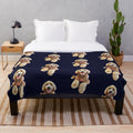 Labradoodle cartoon dog plush blanket