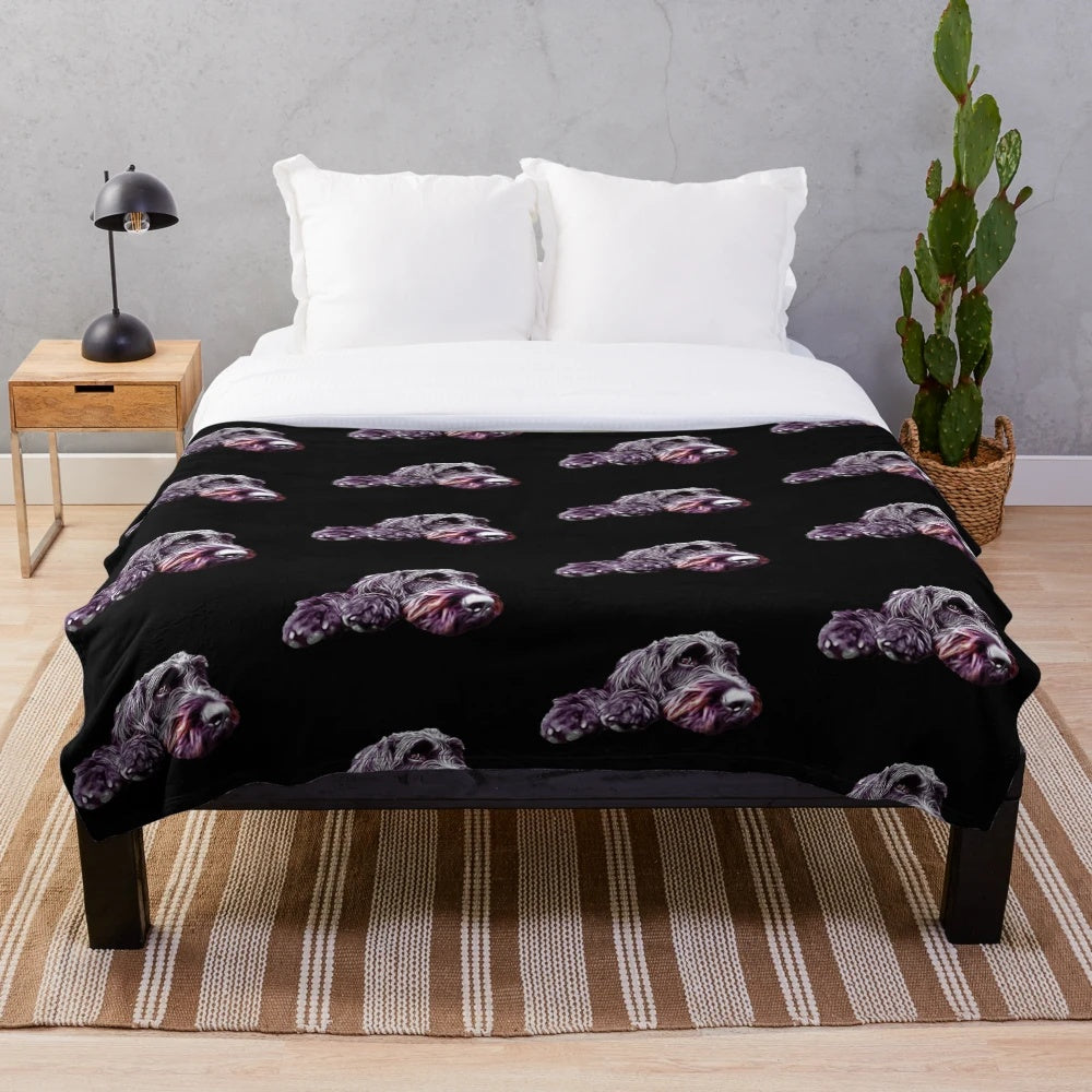 Soft and cozy Labradoodle doodle dog plush blanket for pet lovers