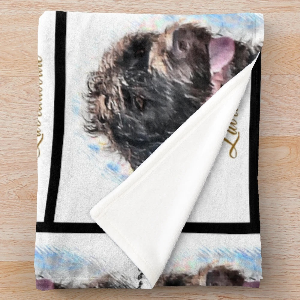 Soft and cozy labradoodle plush blanket