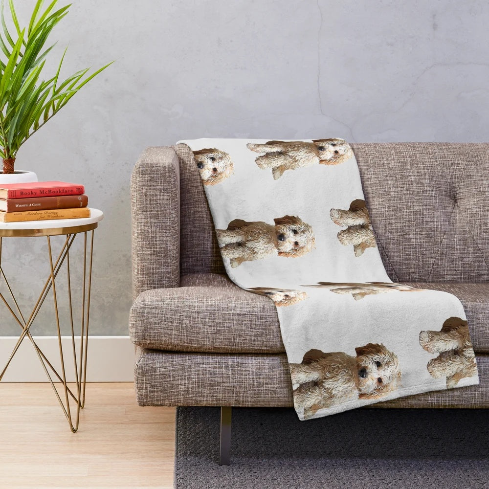 Soft and cuddly Labradoodle puppy plush blanket