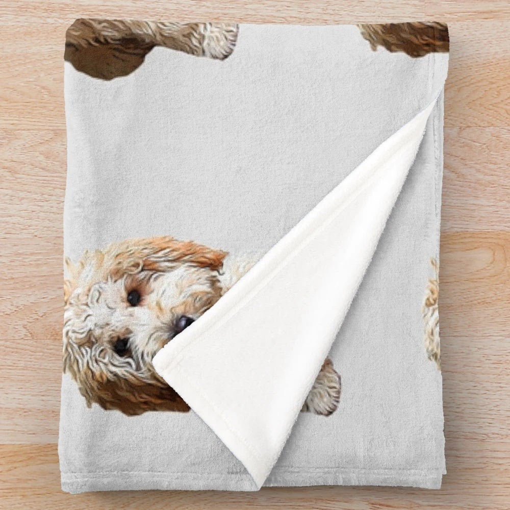 Soft and cuddly Labradoodle puppy plush blanket