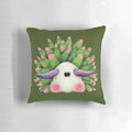 Cozy pillow featuring a colorful leaf sheep sea slug nudibranch, a unique marine mollusc