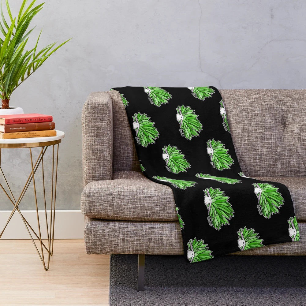 Adorable leaf sheep sea slug graphic plush blanket for kids and biology lovers
