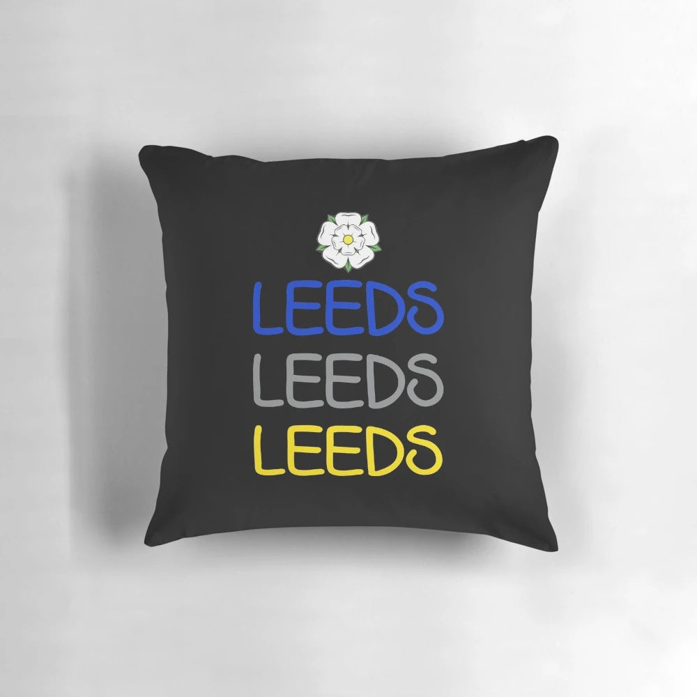Leeds United baby pillow featuring the club's crest and colors