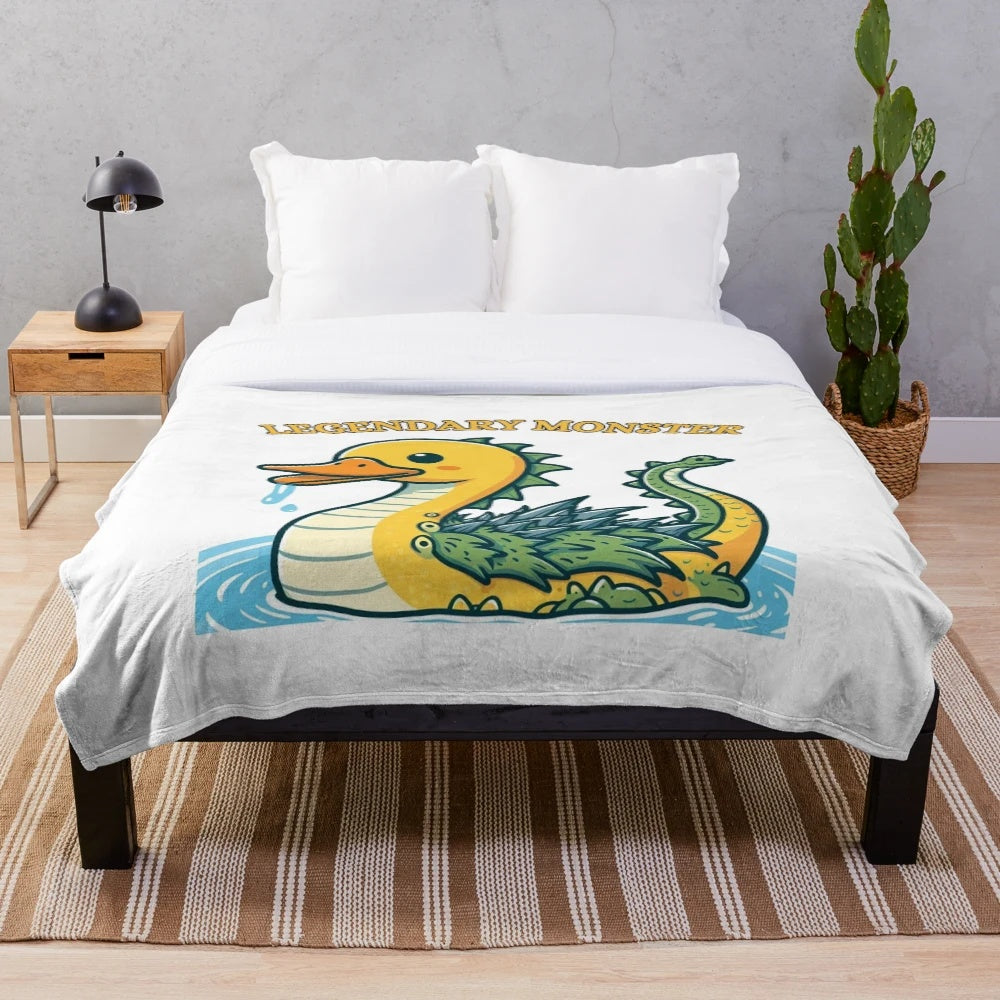 Soft and cuddly leviathan plush blanket featuring a mythical sea creature design