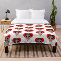 Soft plush blanket with a fun design of Lewis Capaldi's heart and sunglasses