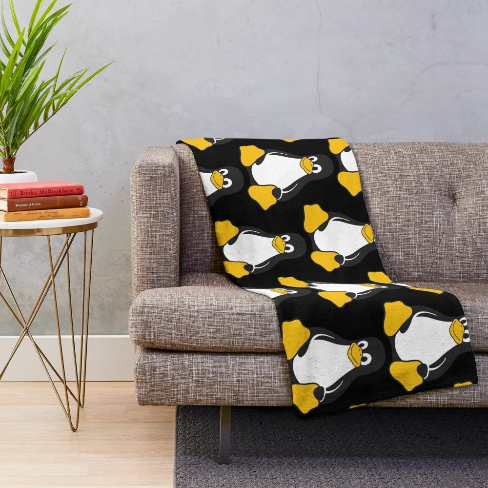 Linux Tux Plush Blanket - Soft and Cuddly Penguin Decor for Computer Nerds