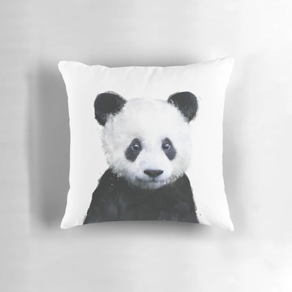Soft, cuddly panda-shaped pillow for children's room or home décor