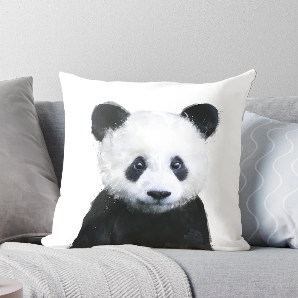 Soft, cuddly panda-shaped pillow for children's room or home décor