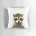 Soft and cuddly little raccoon pillow for a cozy woodland-themed nursery