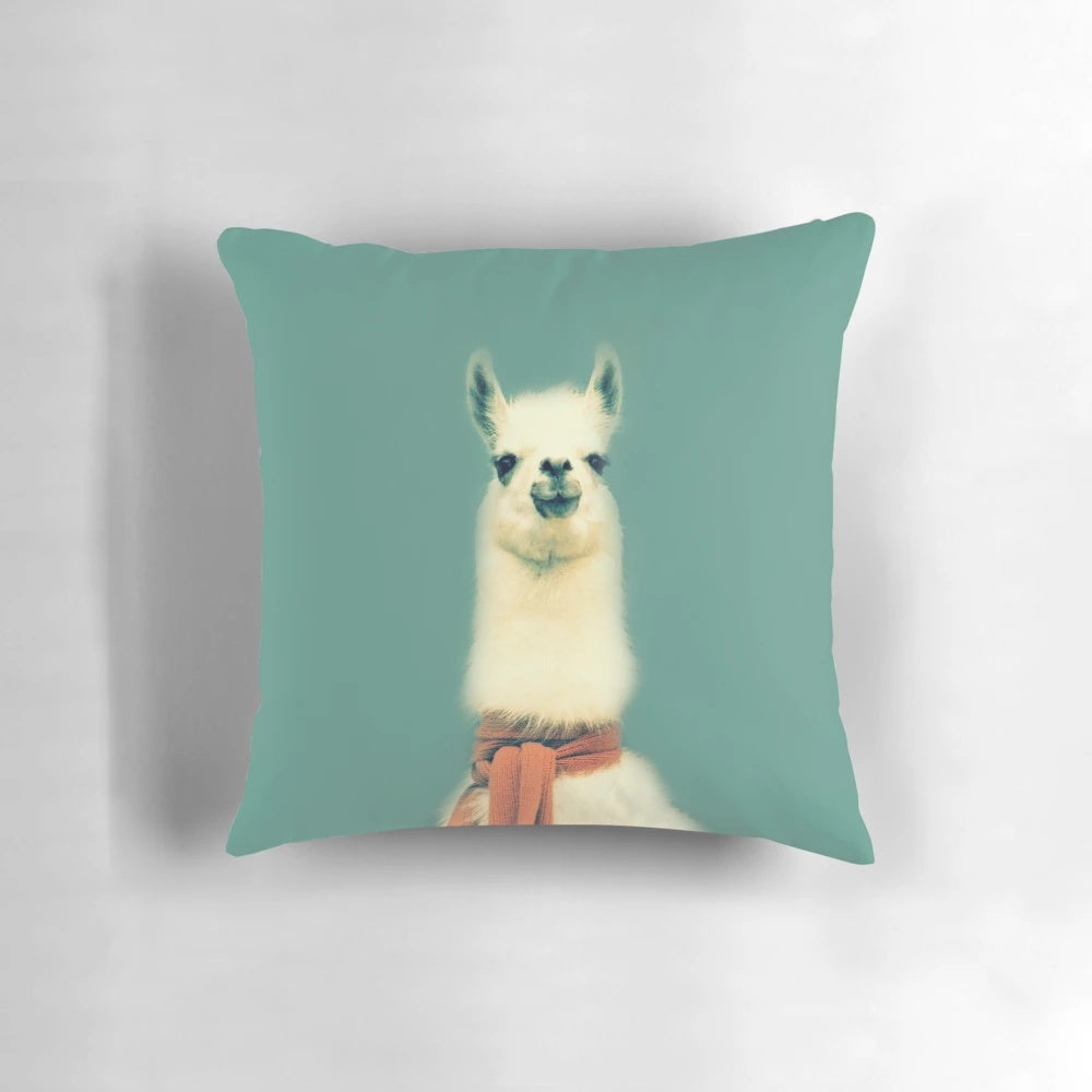 Soft, cuddly llama-shaped plush pillow for home or office