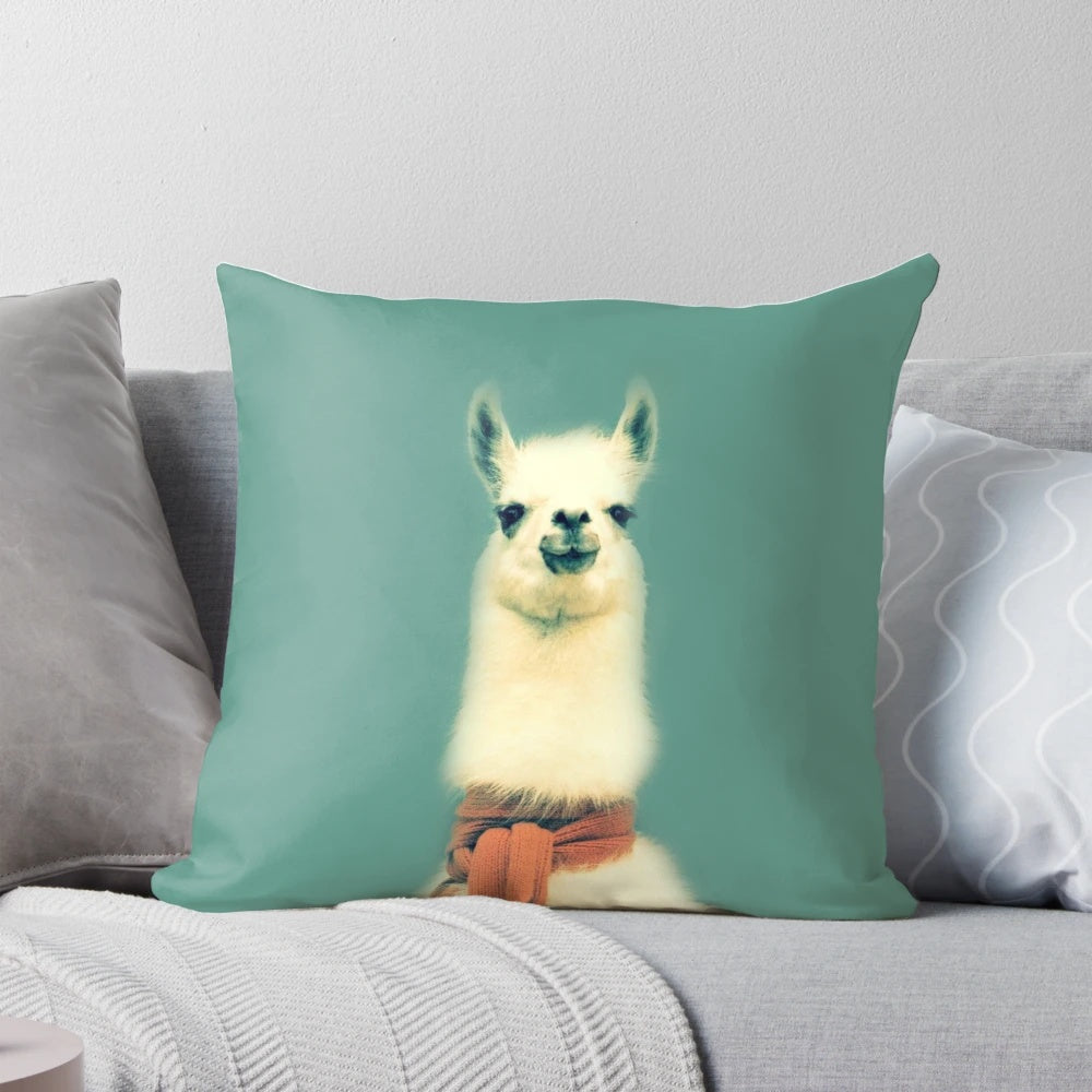 Soft, cuddly llama-shaped plush pillow for home or office