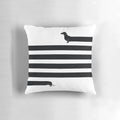 Soft and snuggly long dog pillow featuring a dachshund design