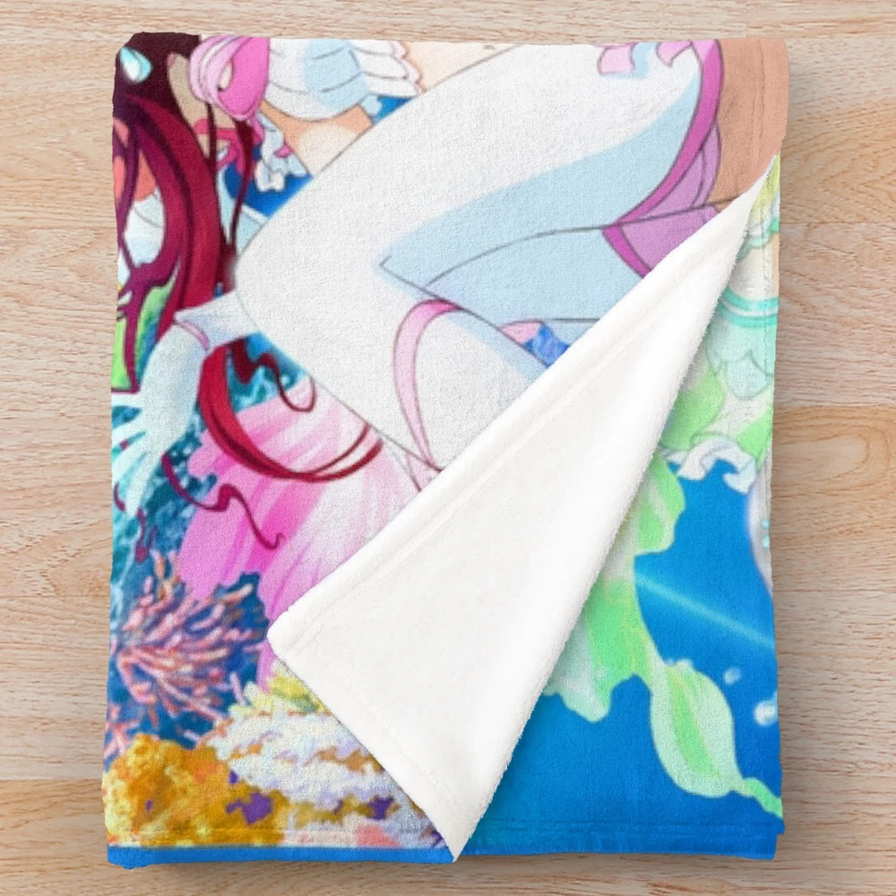 Soft and cuddly love live sunshine aqours mermaid plush blanket