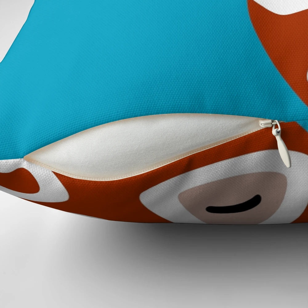 Luchador-themed decorative throw pillow featuring a cute cartoon wrestler character