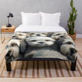 Collage of adorable Maltese terrier puppies on a plush blanket