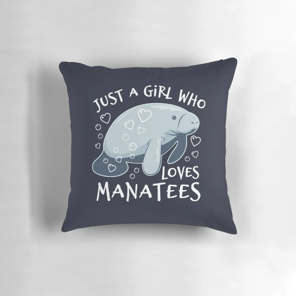 Soft, plush manatee pillow with a cute, friendly design