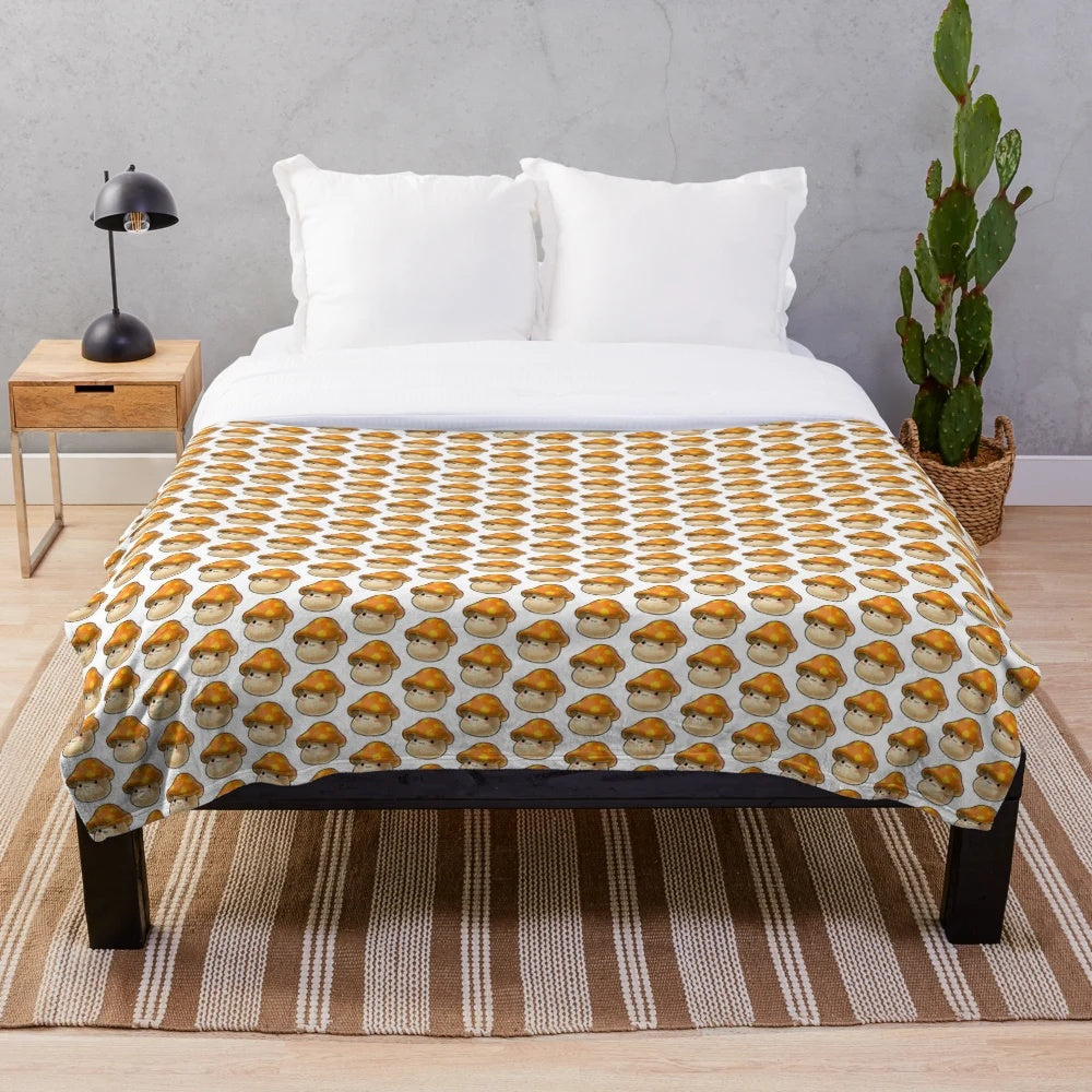 Maplestory-inspired mushroom plush blanket