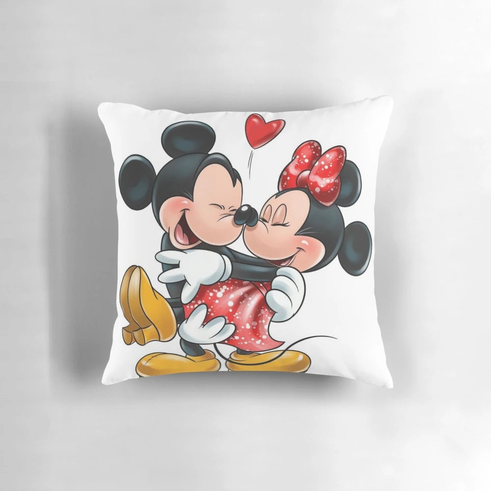 Colorful Mickey and Minnie Mouse themed pillow for a cozy and stylish bedroom or nursery
