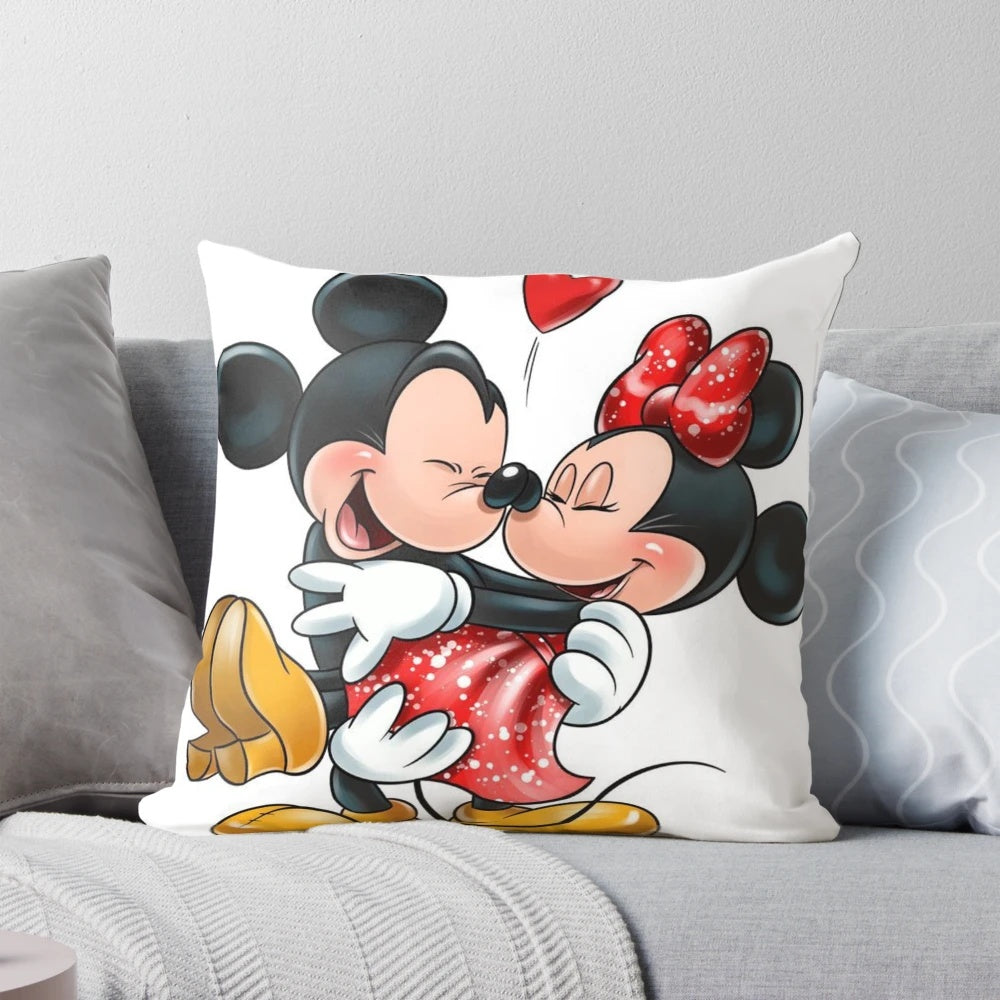 Colorful Mickey and Minnie Mouse themed pillow for a cozy and stylish bedroom or nursery