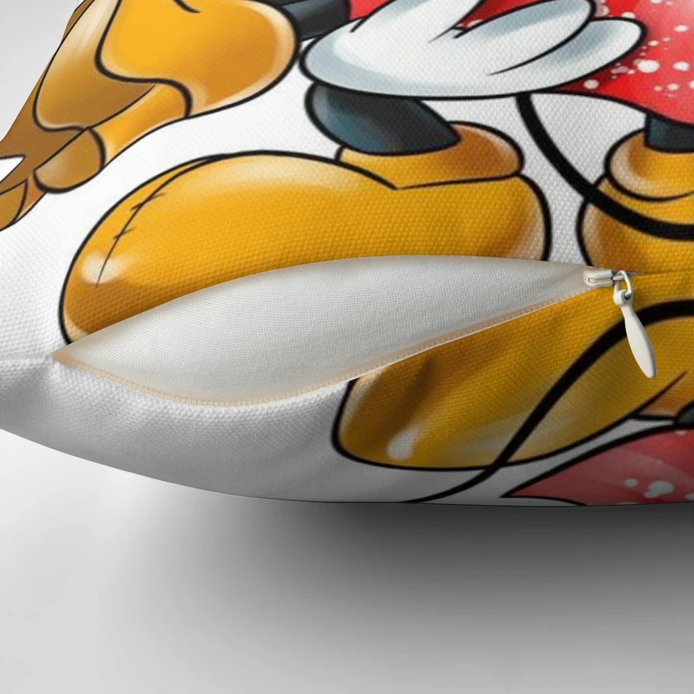 Colorful Mickey and Minnie Mouse themed pillow for a cozy and stylish bedroom or nursery
