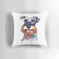 Soft, plush pillow featuring the adorable face of a miniature schnauzer dog