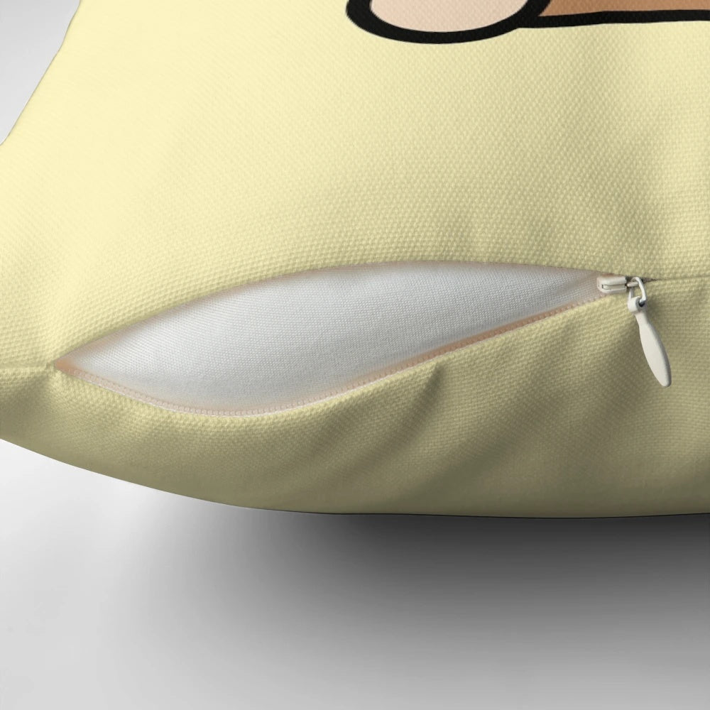 Soft and cuddly monkey-shaped pillow with a cute, pastel cartoon design