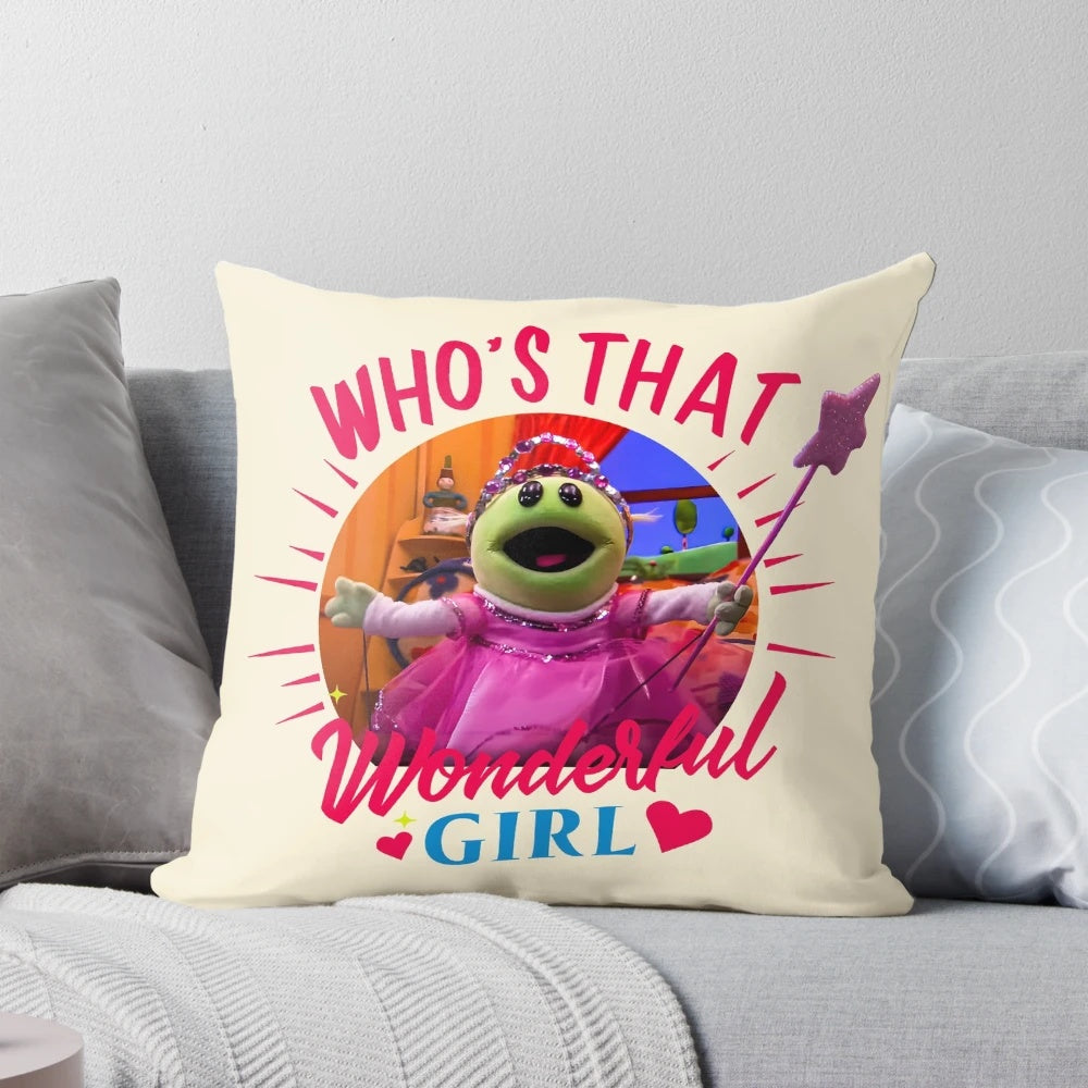 Cute and cuddly monster girl pillow from the Nanalan: Who's That Wonderful Girl kids' TV show