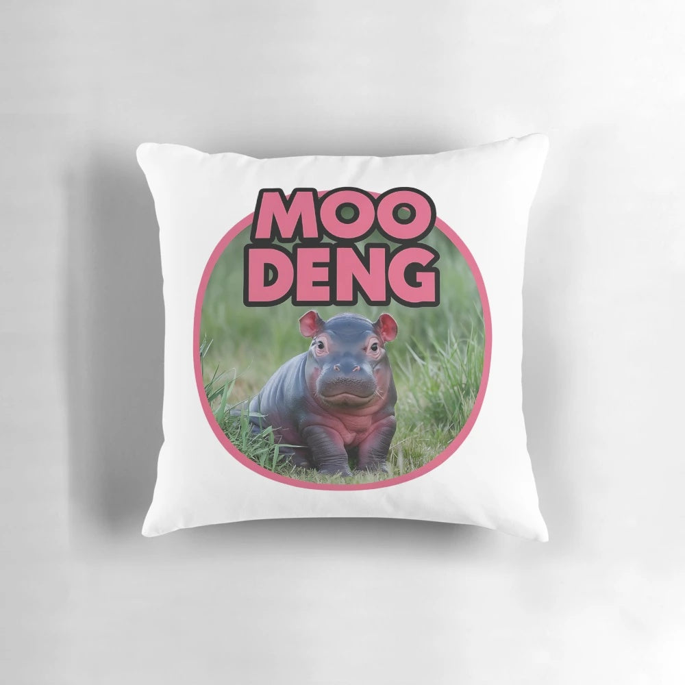 Moo Deng Hippo Pillow, Adorable Baby Hippopotamus Plush