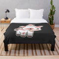Cute mooshroom plush blanket with kawaii cow and mushroom design