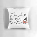 Colorful mouse-themed pillow with splatter paint design