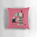 Charming music-themed zebra pillow with a whimsical design, perfect for kids' bedrooms and playtime.