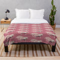 Cozy naked mole rat plush blanket with wildlife illustration