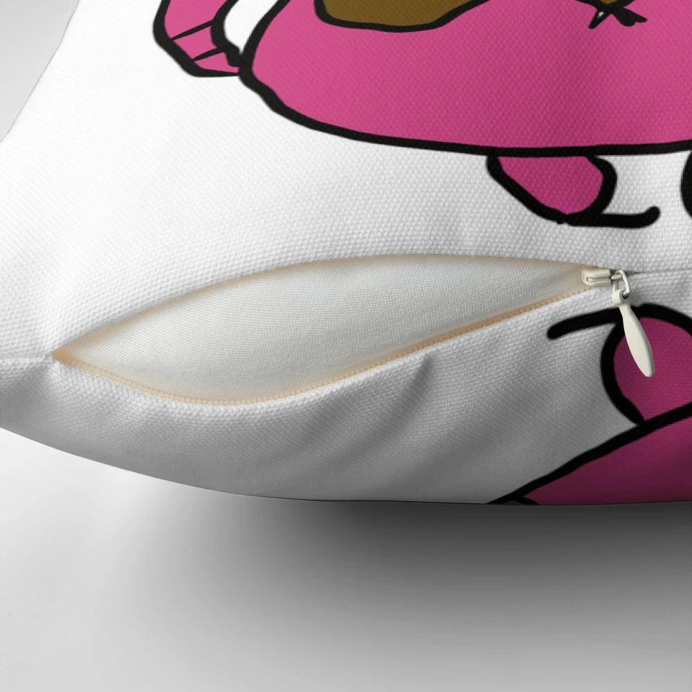 Plush rat-shaped pillow with neapolitan ice cream design for whimsical home accents